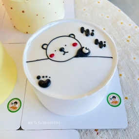 Bánh  kem vẽ hình gấu cute