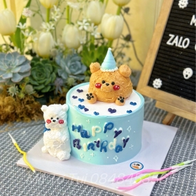 BÁNH KEM BẮT HÌNH GẤU CHO BÉ TRAI